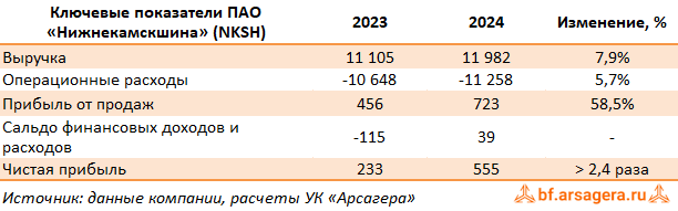 Ключевые показатели Нижнекамскшина, (NKSH) 2024
