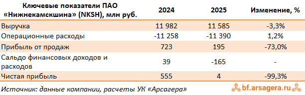 Ключевые показатели Нижнекамскшина, (NKSH) 2025 Ключевые показатели Нижнекамскшина, (NKSH) 2025